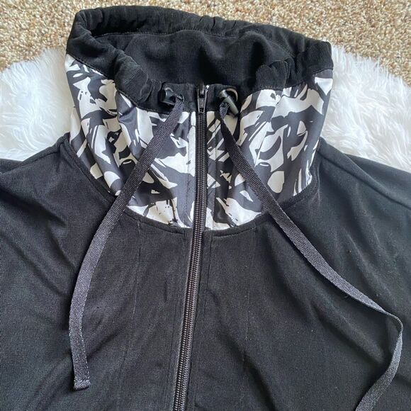 Chico’s Travelers Jacket Slinky Women’s Large Black White Zip Chicos Size 2 - Picture 4 of 12